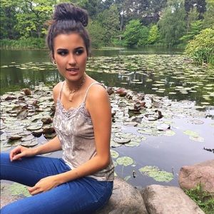 H&M velvet and lace camisol